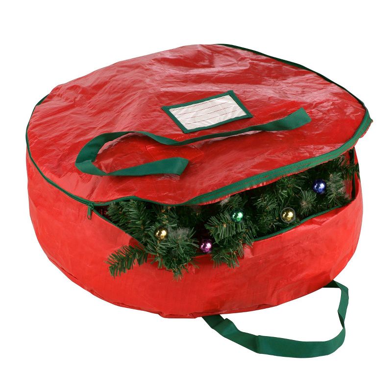 24" Premium Holiday Christmas Wreath Storage Bag Red - Elf Stor