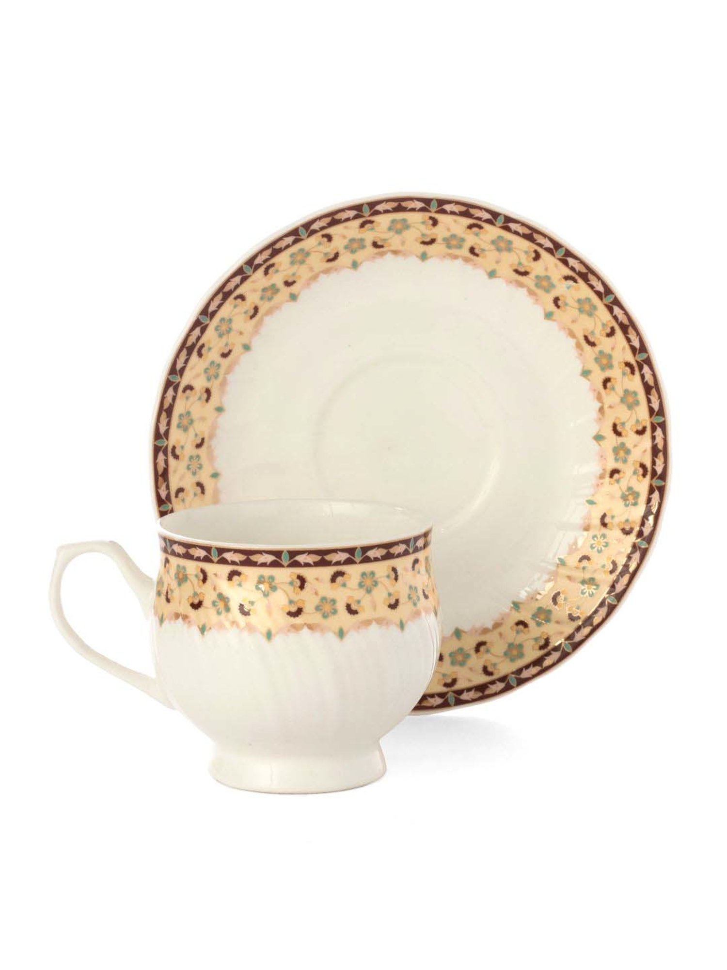 Clay Craft White & Beige Ceramic Tea Set