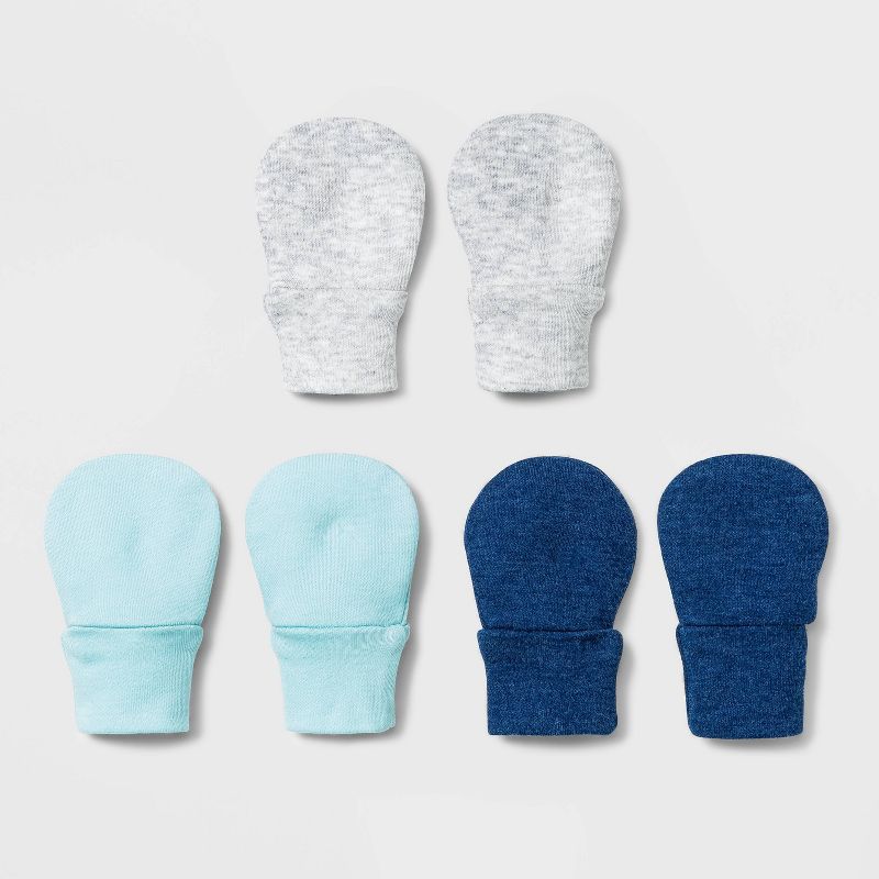 Baby Boys' 3pk Basic Mittens - Cloud Island™ Blue