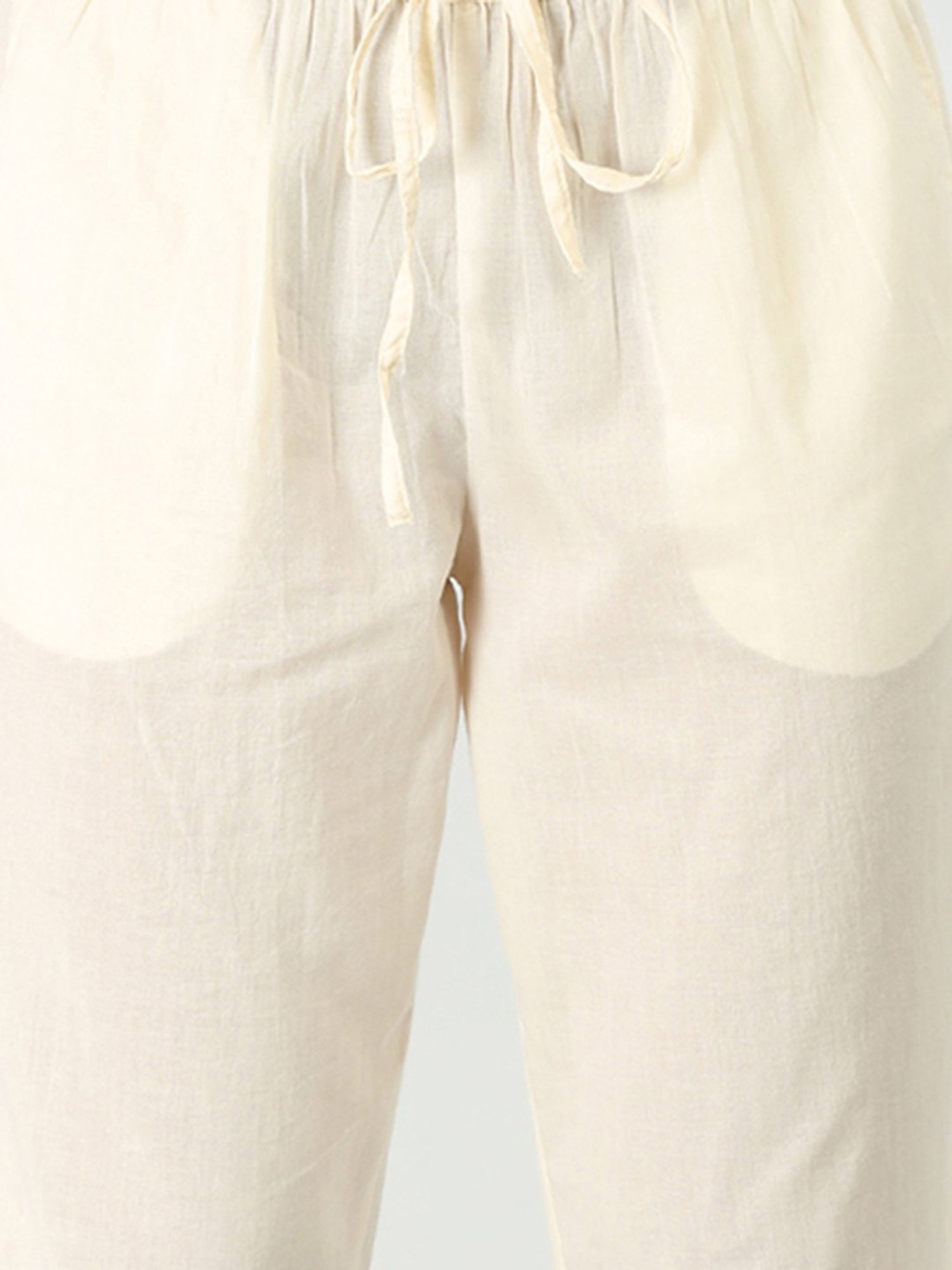 Mustard Off White Regular Fit Palazzos