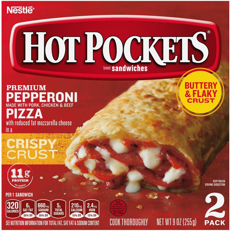 Hot Pockets Garlic Buttery Crust Frozen Pepperoni Pizza - 9oz/2ct