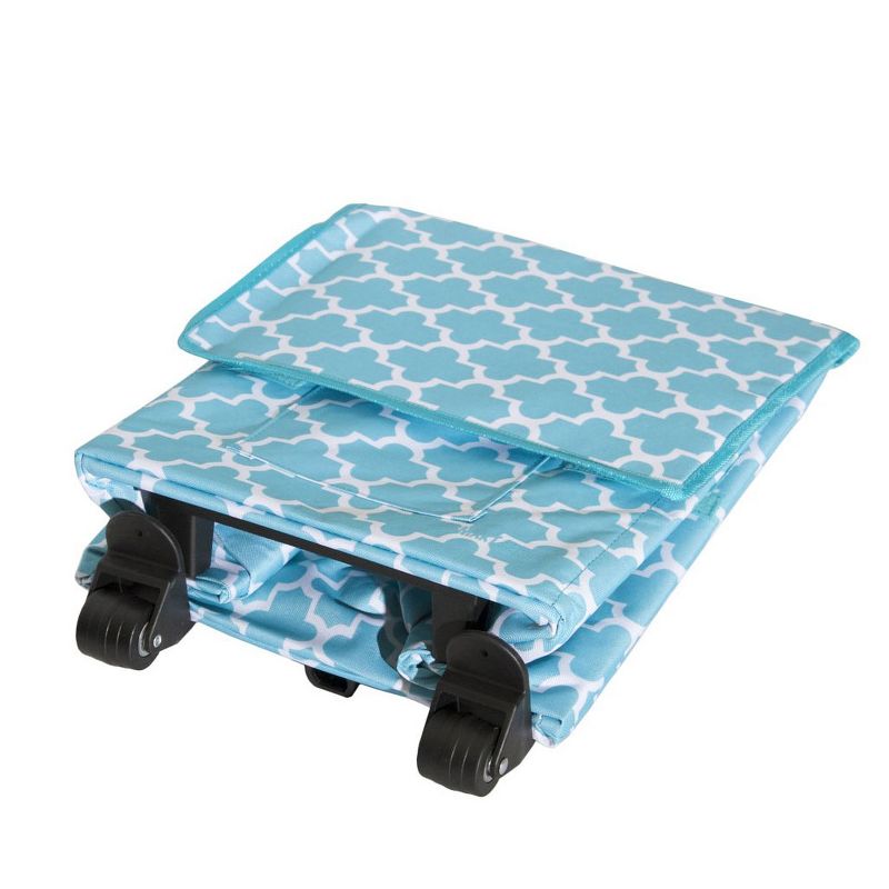 dbest products Smart Cart Collapsible Rolling Utility Basket for Laundry, Shopping, Travel, Cleaning Supplies, with Telescoping Handle, Moroccan