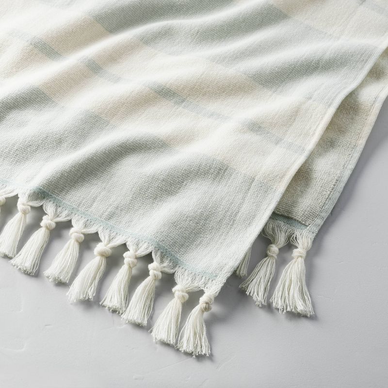 Double Stripes Cotton Beach Towel Light Blue/Sour Cream - Hearth & Hand™ with Magnolia