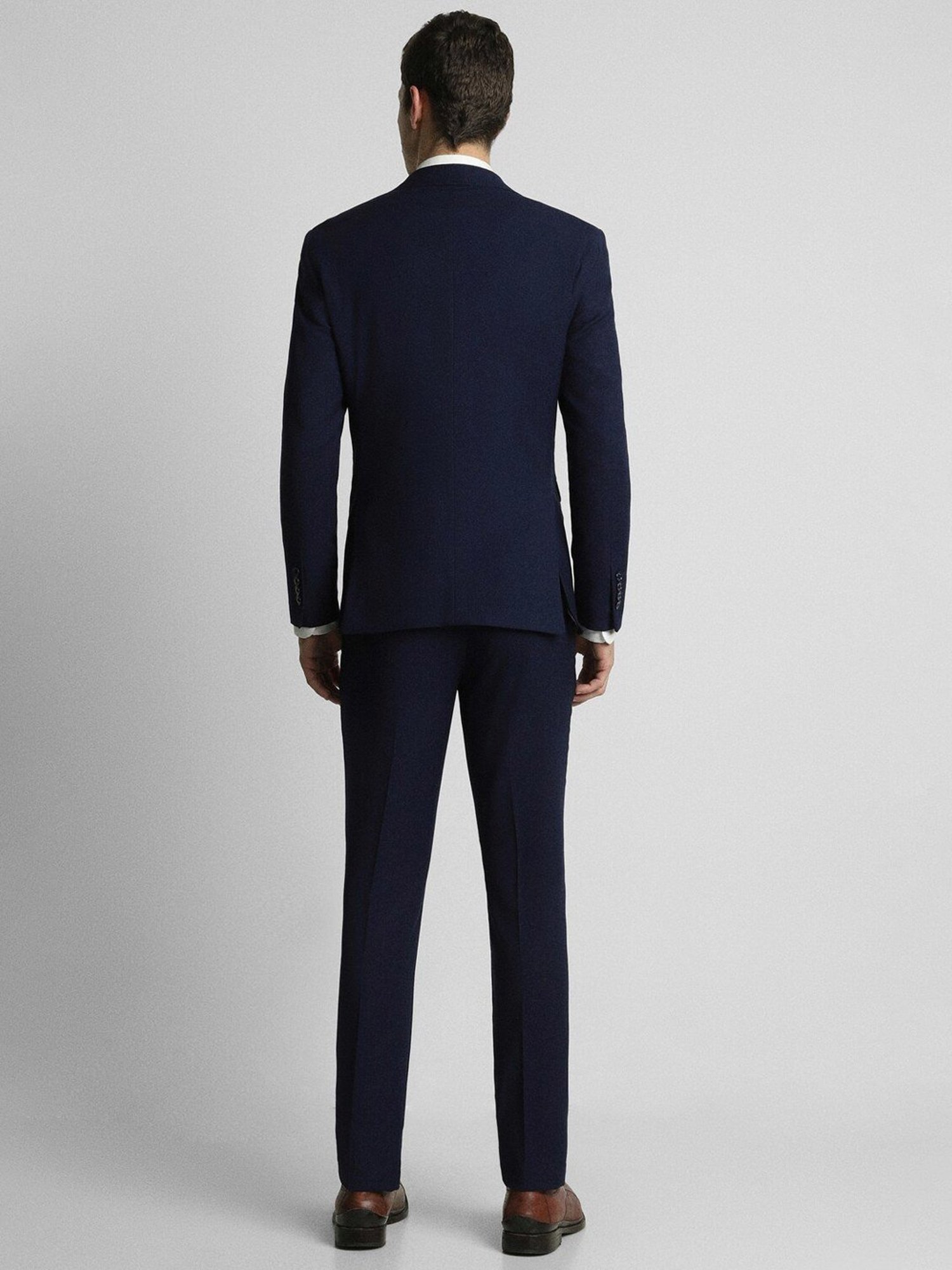 Raymond Brown  Slim Fit Printed Three Piece Suit