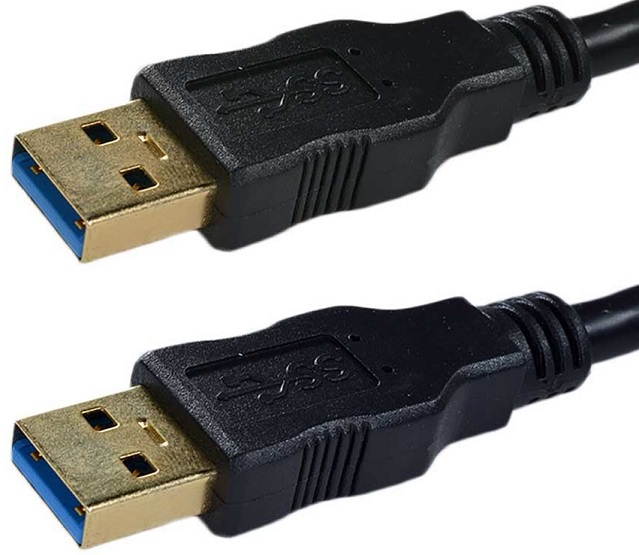 AYA 15Ft (15 Feet) USB 3.0 SuperSpeed Male A to Male A Cable Gold Connector, 28AWG, RoHS