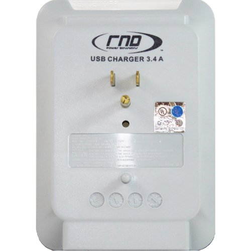 RND Wall Power Station includes 3 AC Plugs and 2 USB ports (3.4A total) with Surge protection for iPhone  iPad  Samsung Galaxy  LG  HTC  Moto and all USB Compatible Devices (2-Pack)