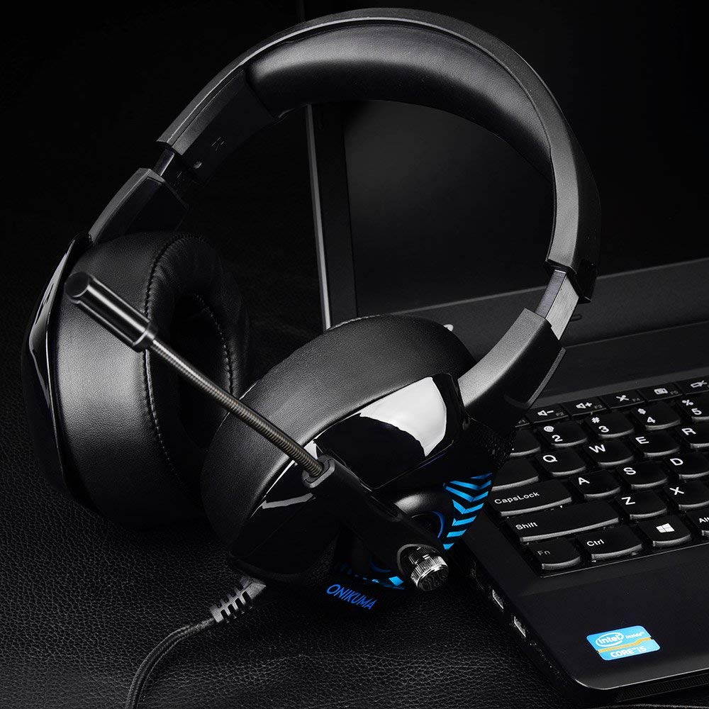 ONIKUMA Gaming Headset - 3.5mm Headset for PS4, Xbox One (Adapter Needed), Nintendo Switch (Audio), PC, etc. Over-Ear PC Gaming Headset with Stereo Surround Sound, Noise-Canceling Microphone