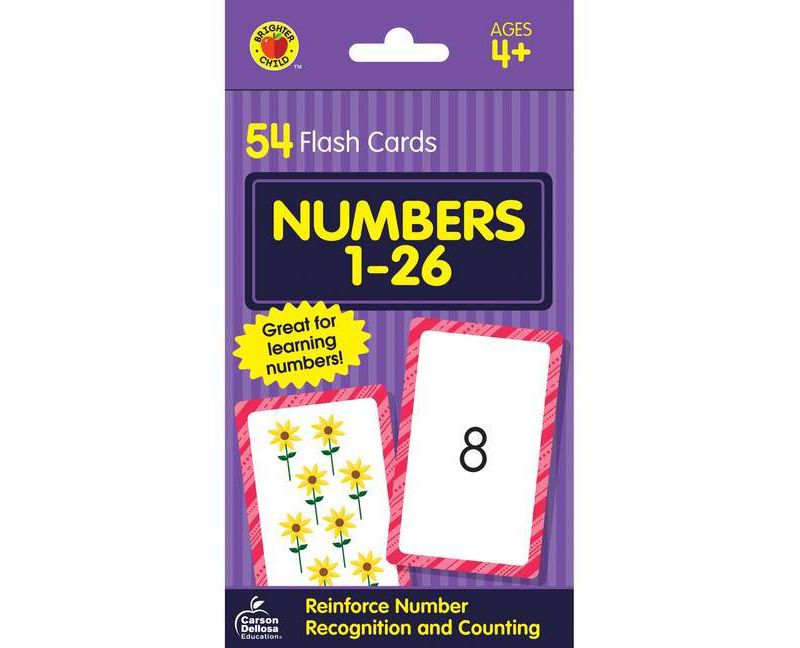 Numbers 1 To 26 Flash Cards (Hardcover)