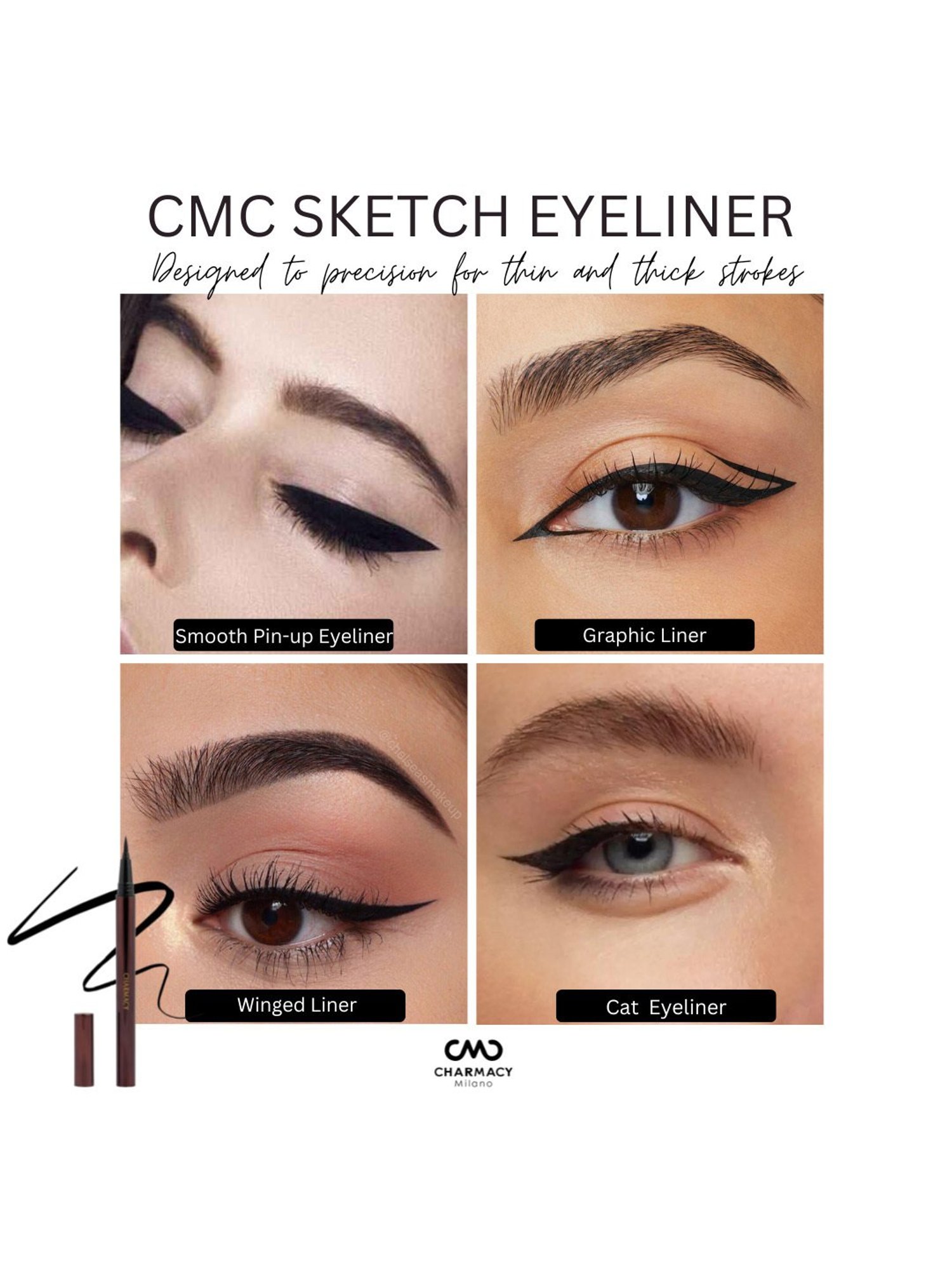 CHARMACY Milano Sketch Eyeliner Black - 0.6 ml