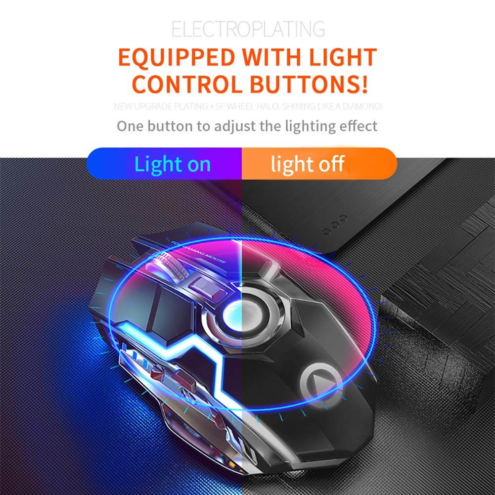 Wired PC Gaming Mice Ergonomic USB Mac Gaming Mice Silent Click Computer Mice, 4 Adjustable DPI, 7 Keys, Breathing LED Light Compatible with PC, Laptop, Computer