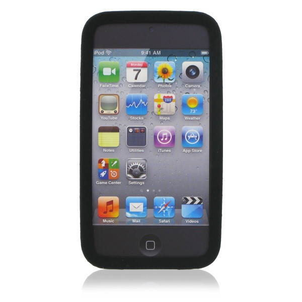 XtremeMac Tuffwrap Silicone Case for iPod Touch 4G (2 PK Black & Turquoise)