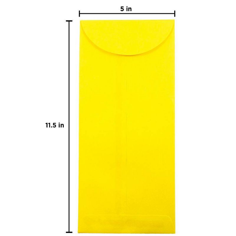 JAM Paper Brite Hue #14 Policy Envelopes, 5 x 11 1/2, 50 per pack, Yellow