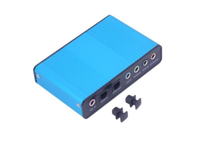 Black External Sound Card USB 6 Channel 5.1 / 7.1 Surround Adapter Audio USB 2.0 Optical Sound Card Adapter for PC Laptop Desktop