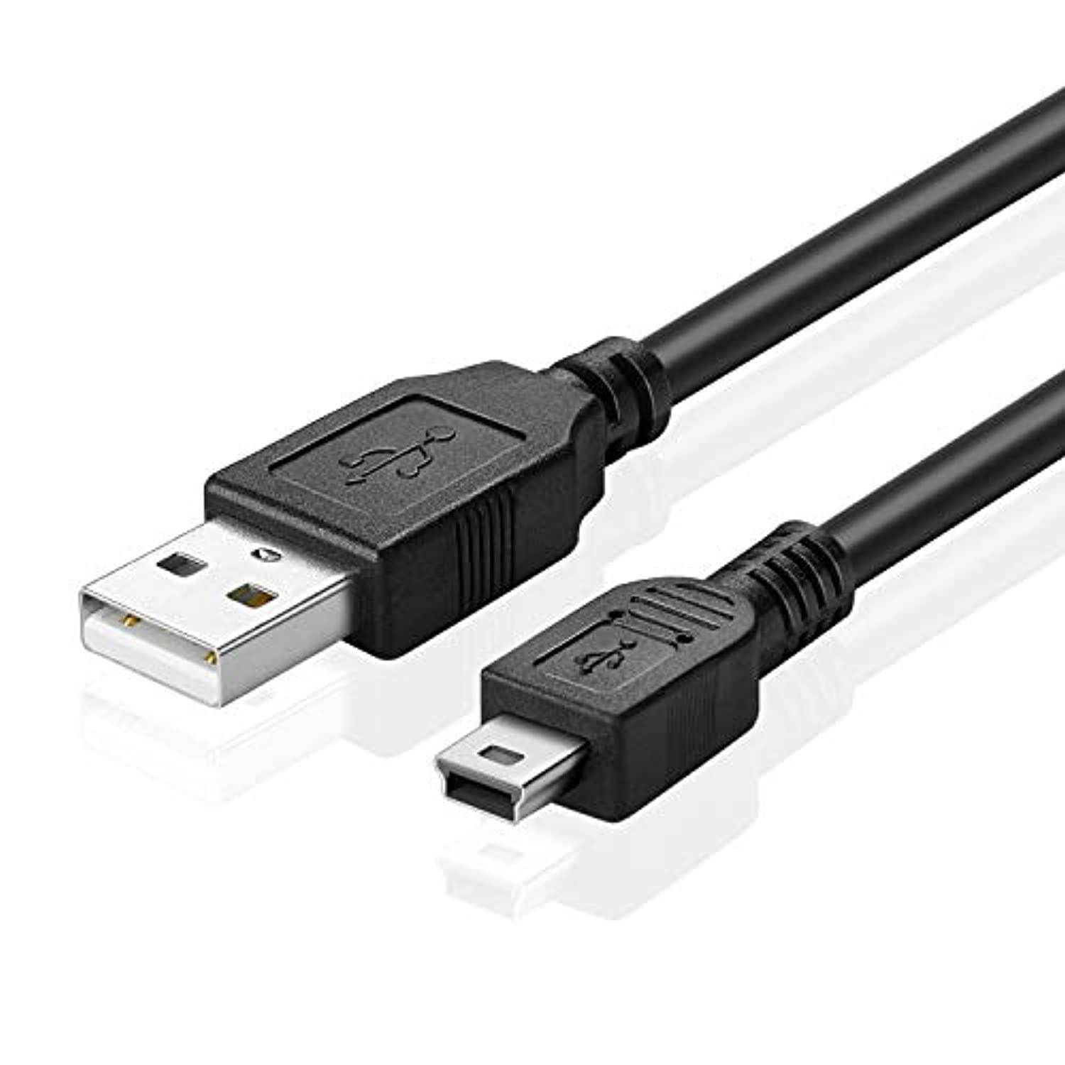 tnp mini usb cable (15ft) usb 2.0 type a male to mini b male 5 pin data cord for gopro hero 3+, hero 4, ps3 controller, cameras, gps, pda, dash cam, mp3 players, black