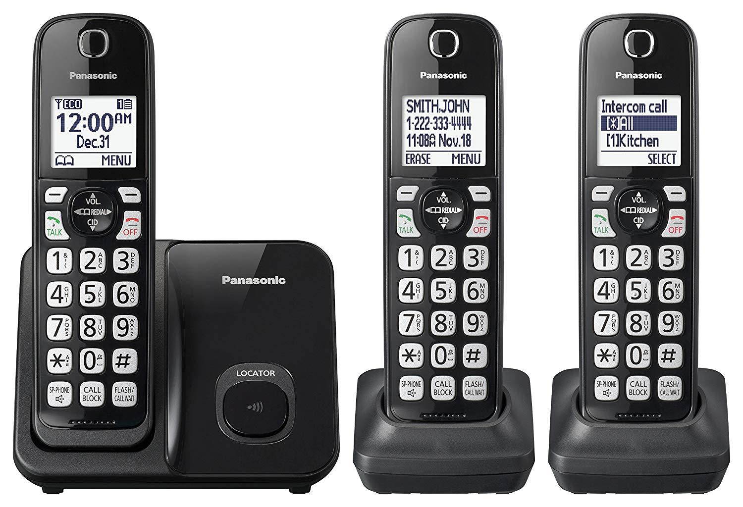 Panasonic KX-TGD513B Expandable Cordless Phone with Call Block - 3 Handsets