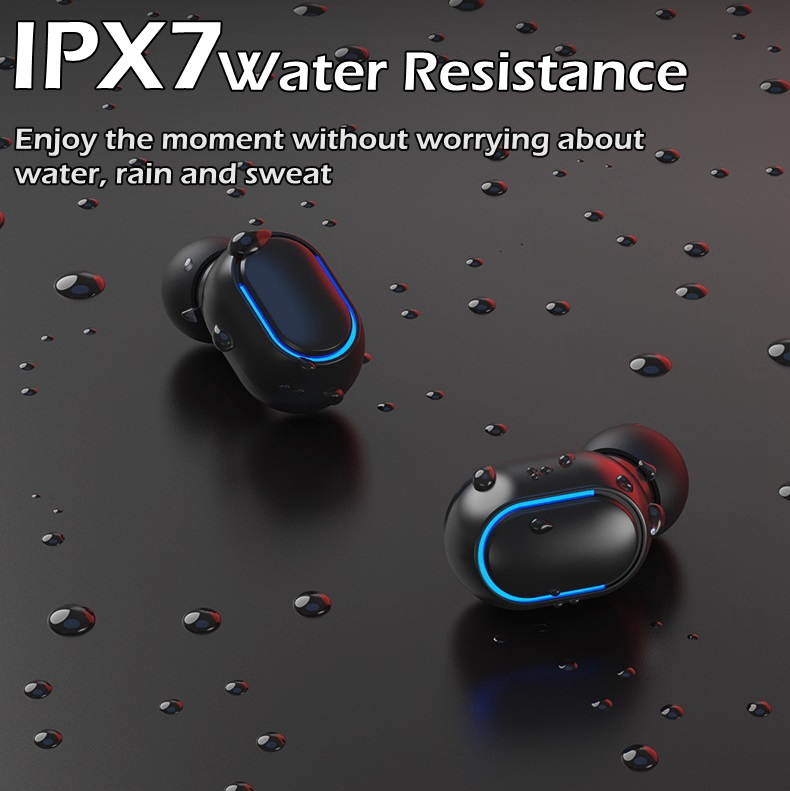 UKCOCO Wireless Earbuds, Bluetooth 5.0 Headphones with HD Mic, Wireless Earphones in Ear with USB C Charging Case, IP7 Waterproof, Deep Bass Headset for Sports