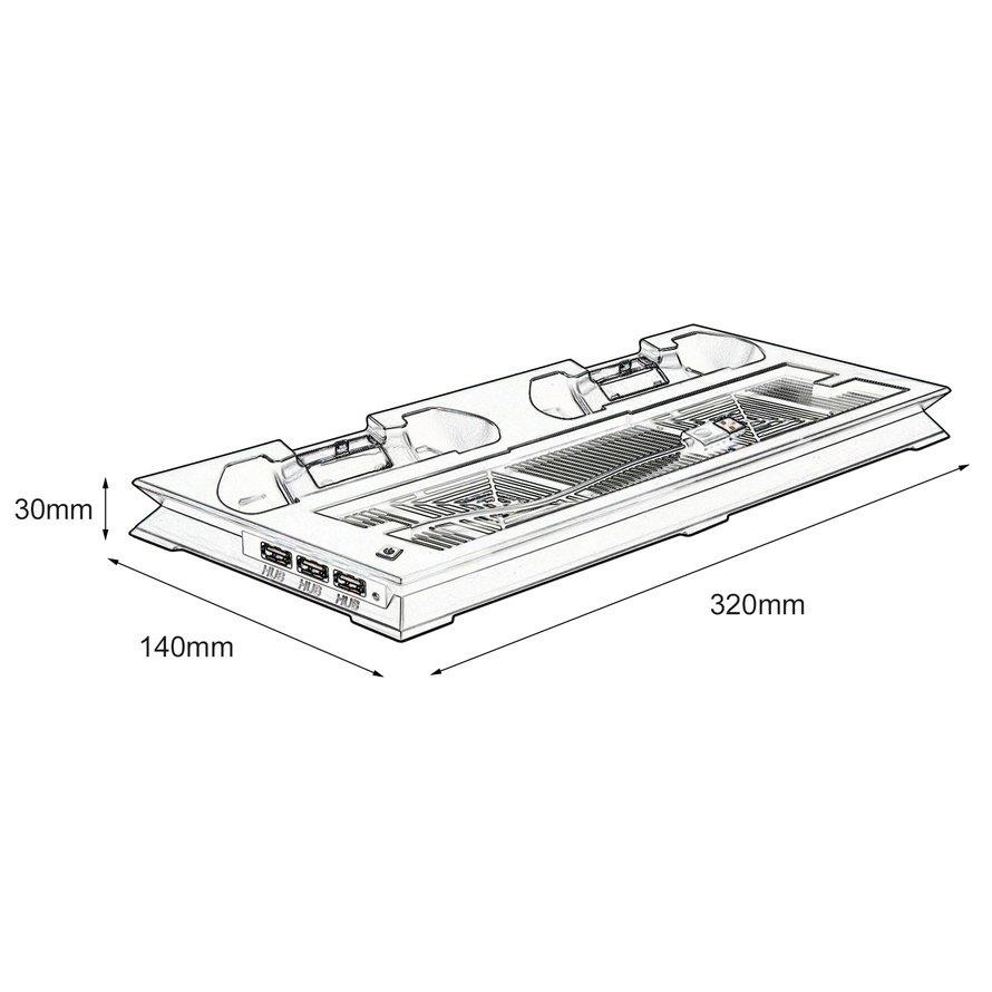 YH10 Multifunctional Vertical Stand Cooling Fan Dual Charging Station for PS4