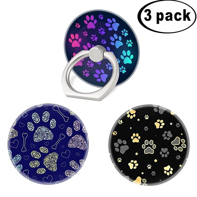 Pack Mobile Phone Ring Holder Finger GripPaw Prints Cell Phone Stand Collapsible Kickstand Compatible with All Smartphone