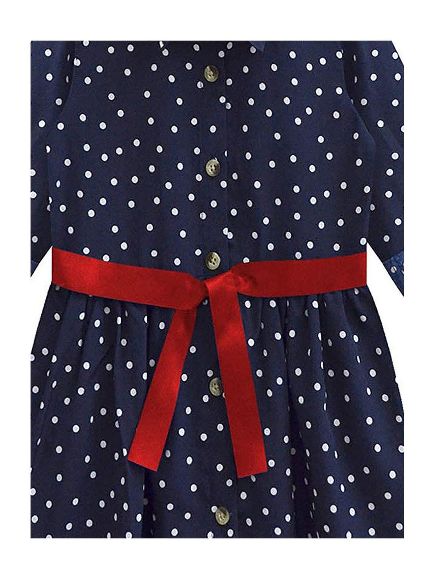 A.T.U.N. Navy & White Printed Full Sleeves Shirt Dress