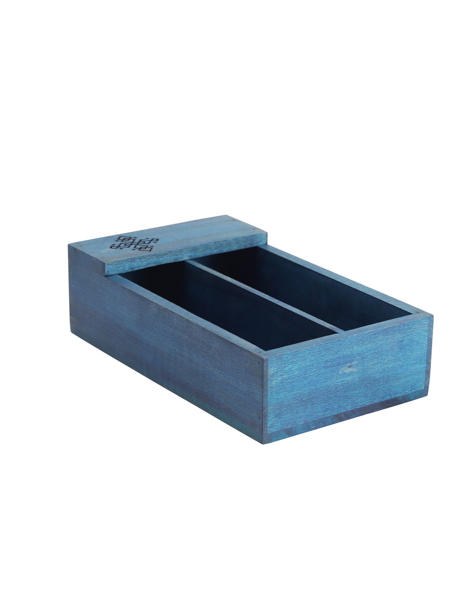 VarEesha Blue Wood Cutlery Tray - Set of 1