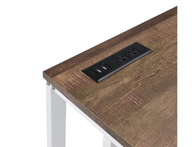 Computer Desk, 47 inch Student Desk Folding, Writing Desk for Home Office, Built-in USB Port Gaming Desk Wood Small Office Table for Teen Working & Crafting, Black,GT125