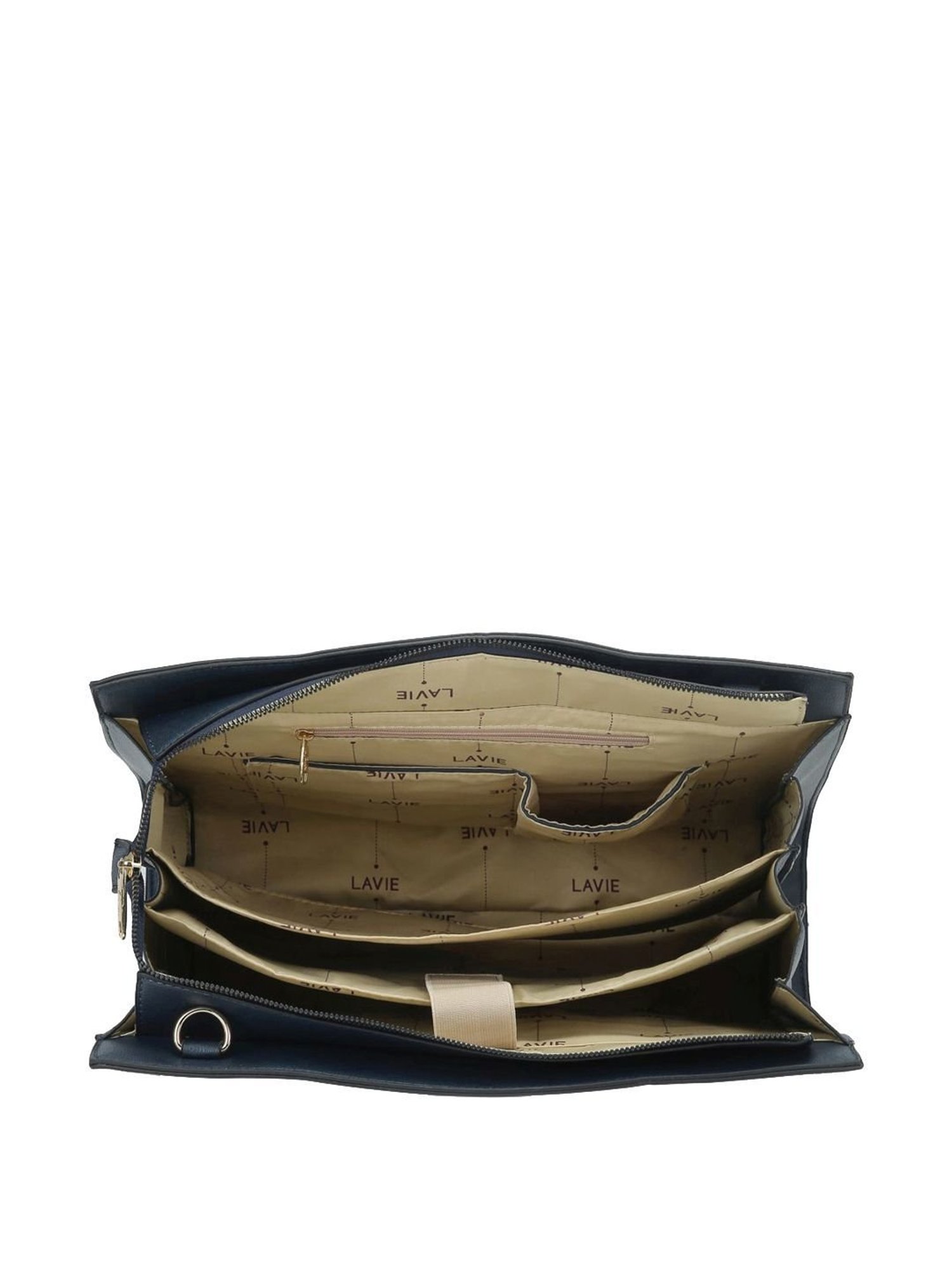 Lavie Navy Solid Large Handbag