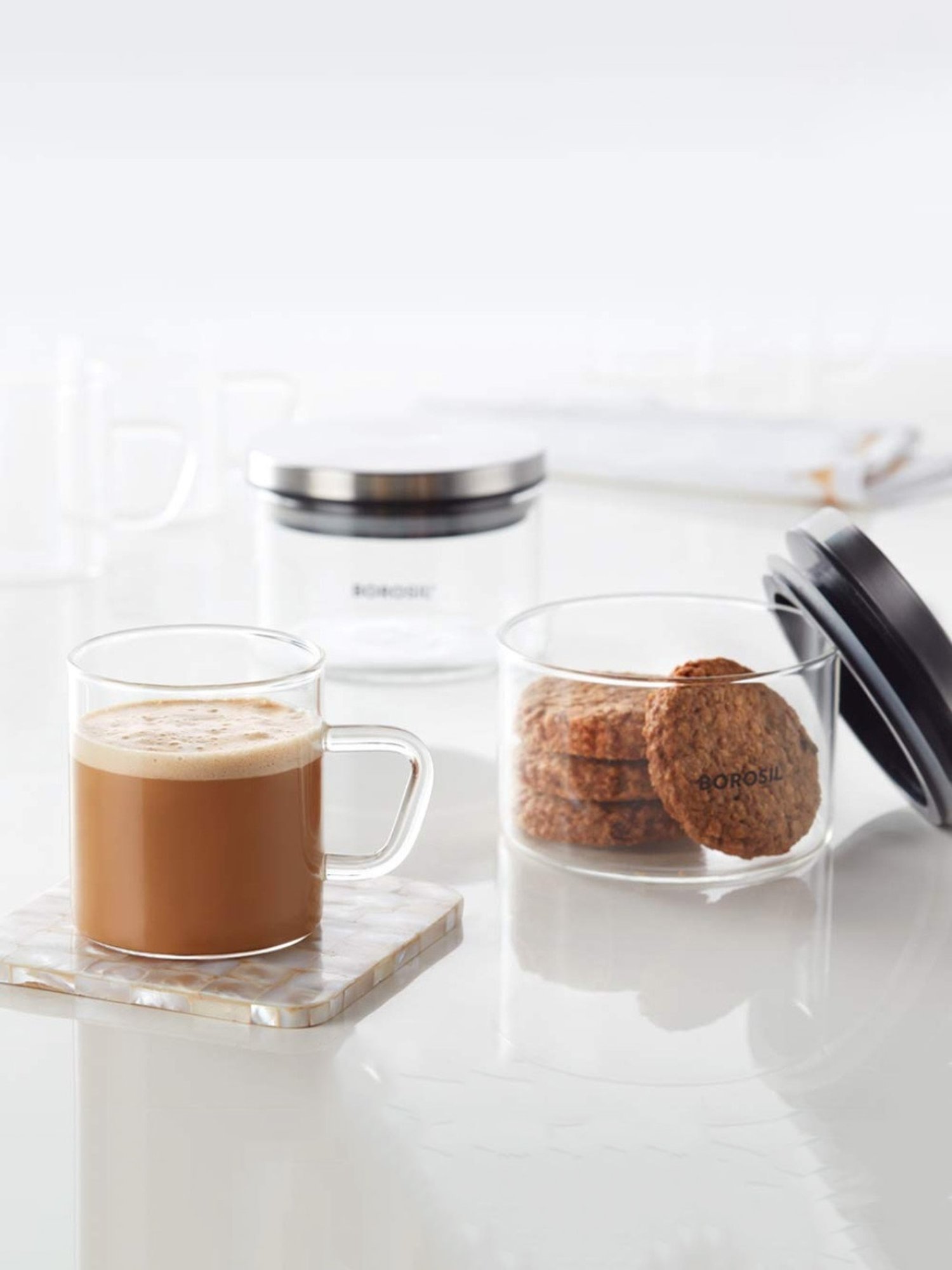 Borosil Transparent Mug (Set of 8)