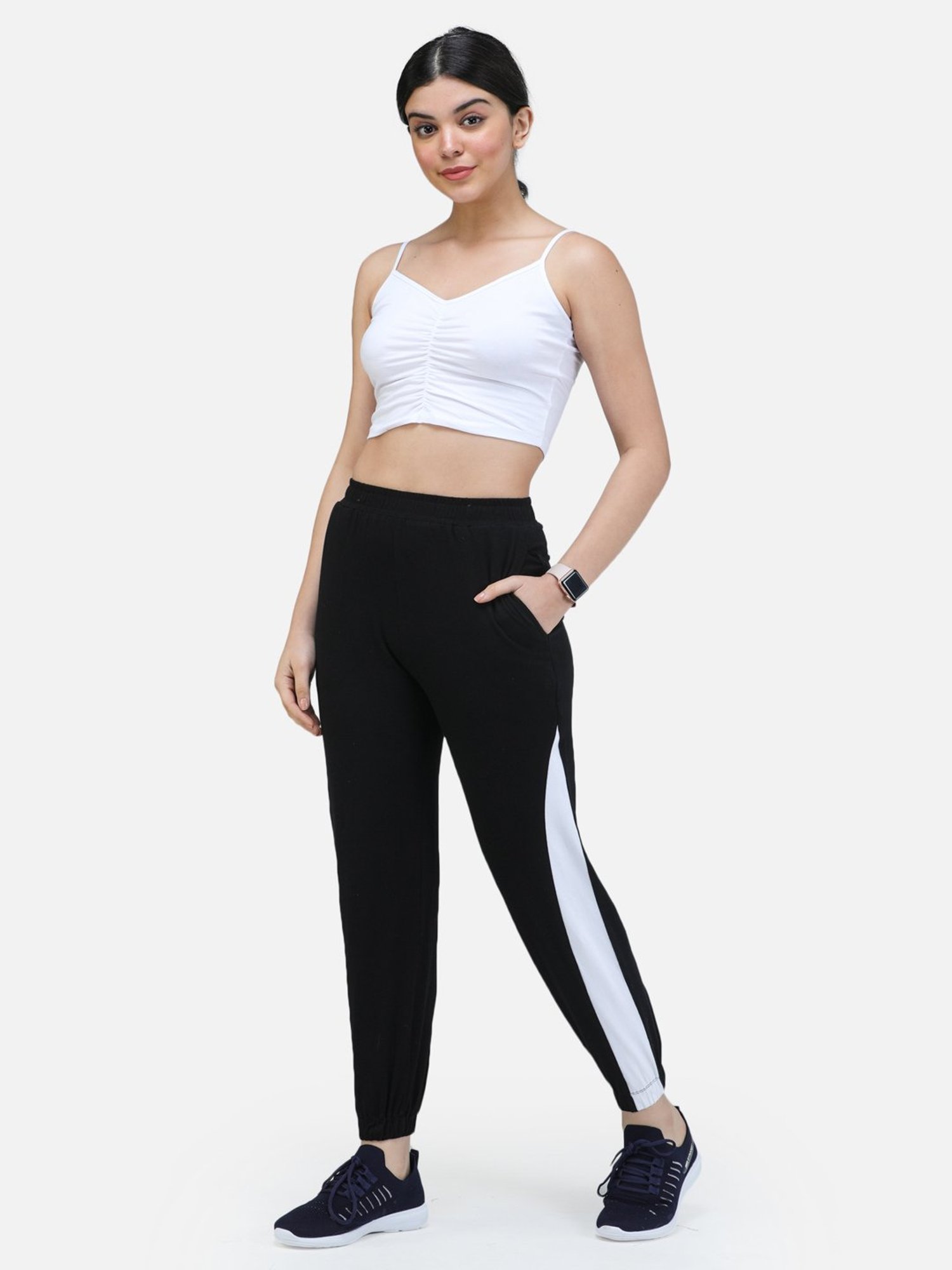 KENDALL + KYLIE Black Cotton Sports Tights