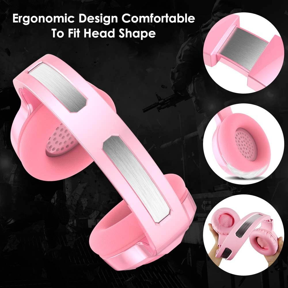 Nivava Gaming Headset for PS4, Xbox One, PC Headphones with Microphone LED Light Mic for Nintendo Switch PS5 Playstation Computer, K6