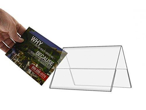 Marketing Holders Sign Holder A Frame Side Load Two Sided Table Tent Clear Acrylic Display 6" W x 4" H Lot of 15