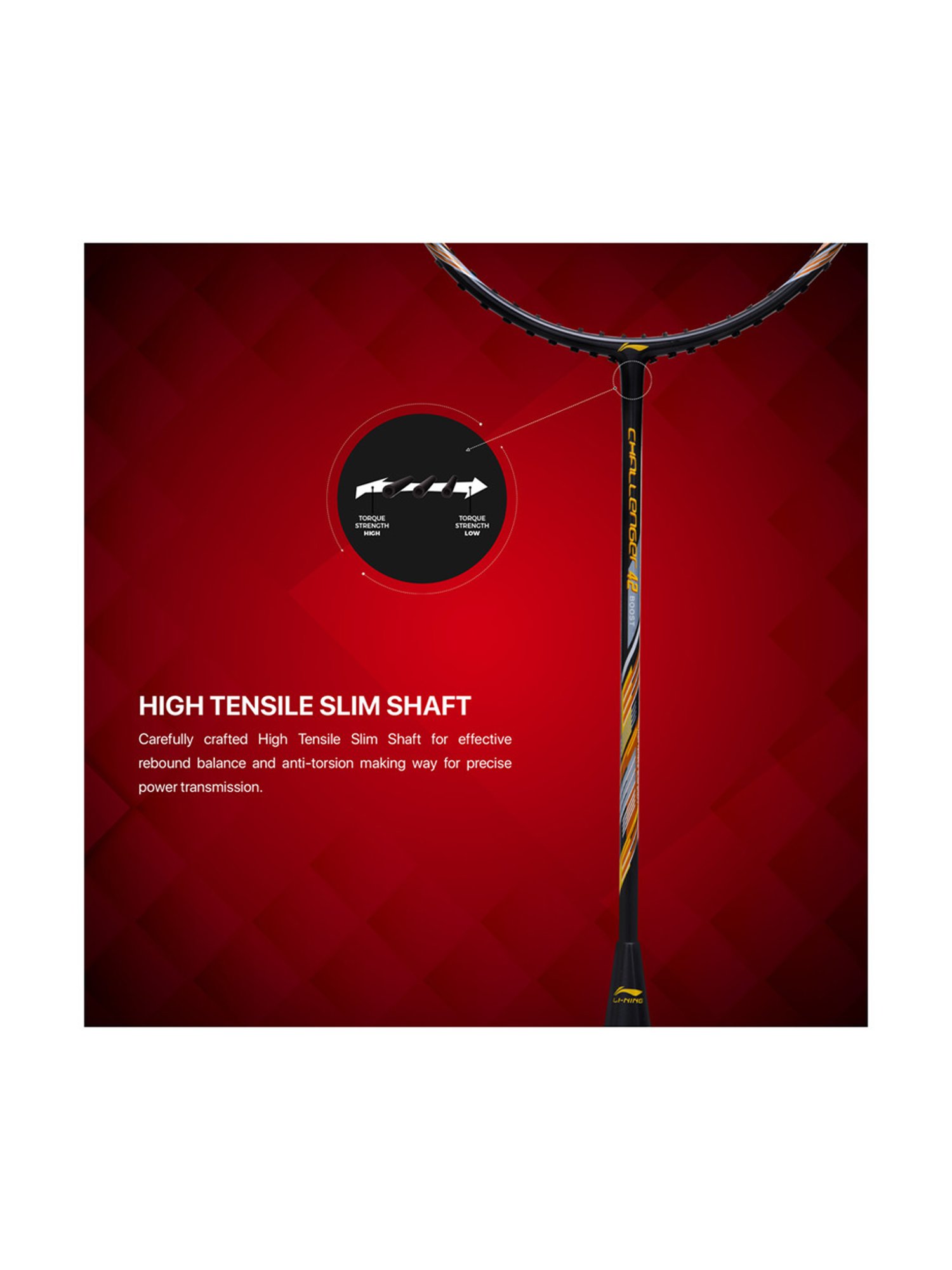 Li-Ning Challenger Boost Badminton Racket (Ink Black) Size - Medium