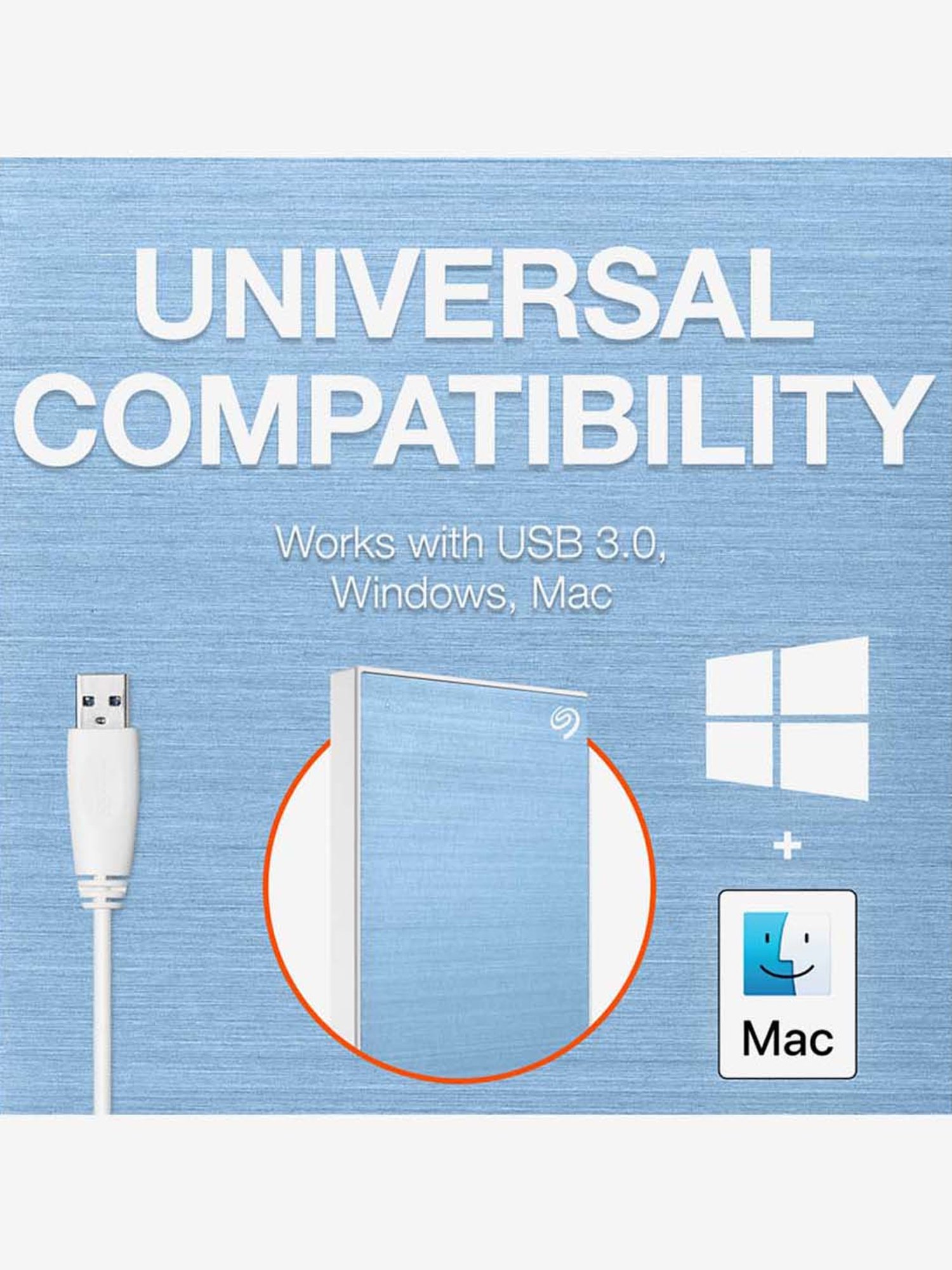 Seagate One Touch 1TB External HDD with Password - Blue, for Win & Mac - STKY1000402