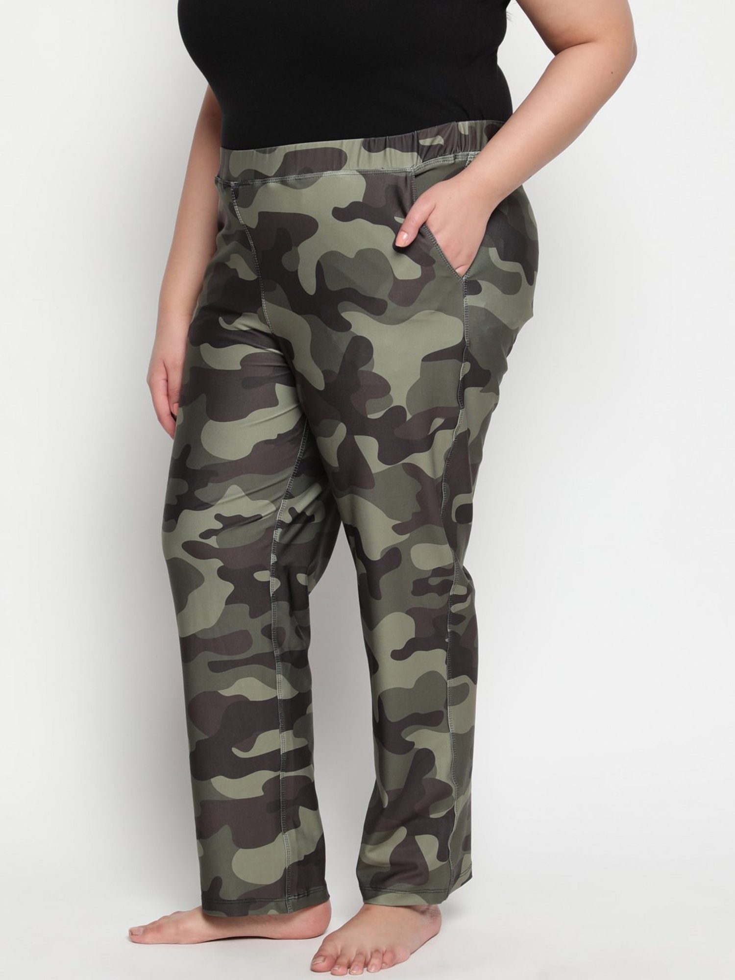 Amydus Olive Green Printed Pyjamas