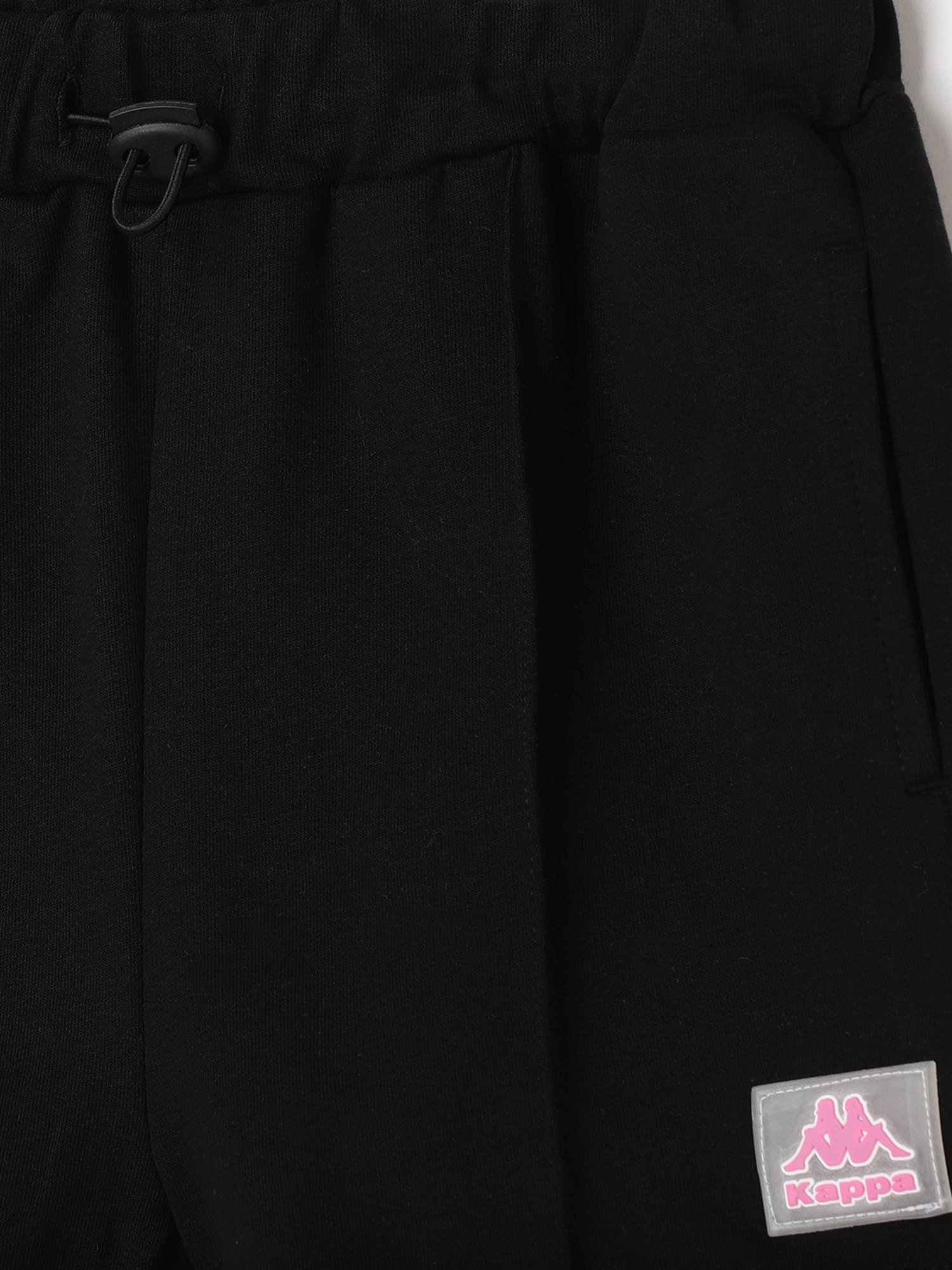 KAPPA Kids Black Cotton Applique Shorts