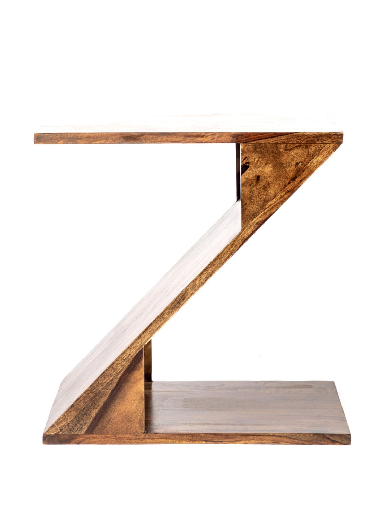 Ikiriya Berlin Brown Wood Bedside End Table Teak Finish