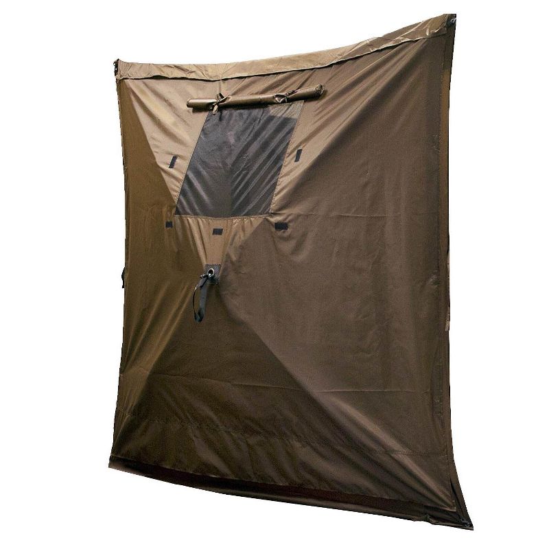 Clam PortableCanopy Shelter, Brown w/ Clam Quick Set Wind & Sun Panels (3 Pack)
