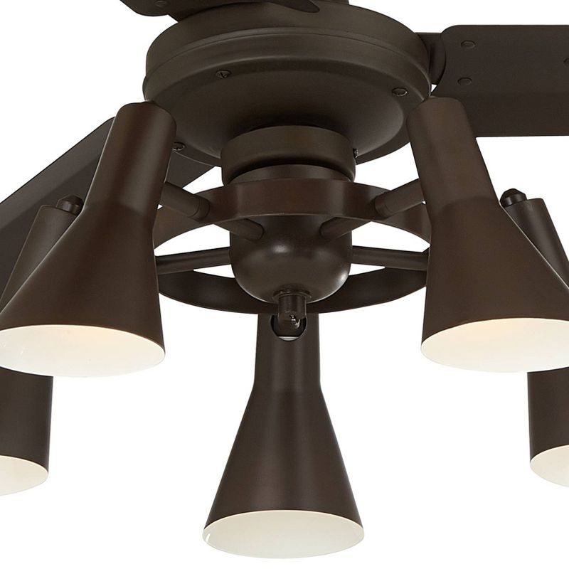 60" Casa Vieja Industrial Retro Ceiling Fan with Light LED Dimmable Remote Oil Rubbed Bronze Adjustable Head for Living Room