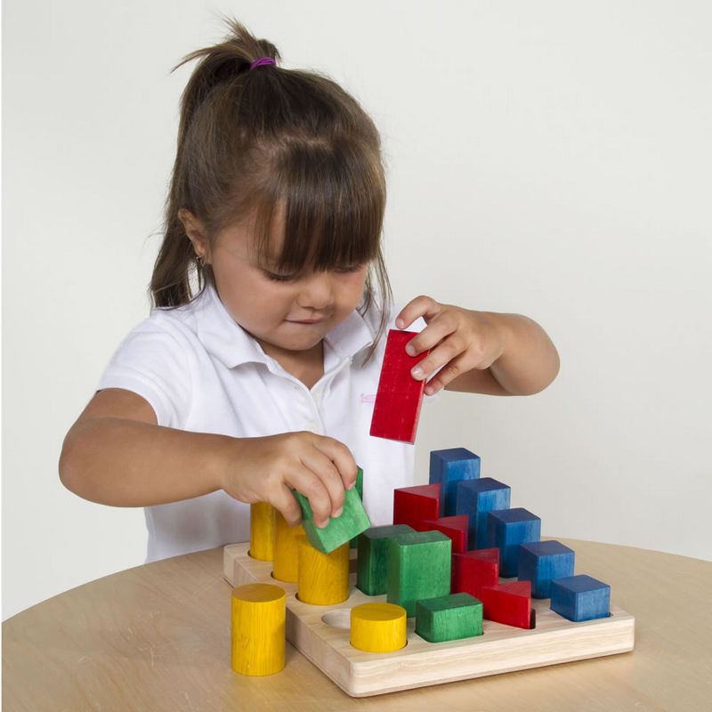 Guidecraft Wooden Colorful Shapes and Sizes Geo Forms