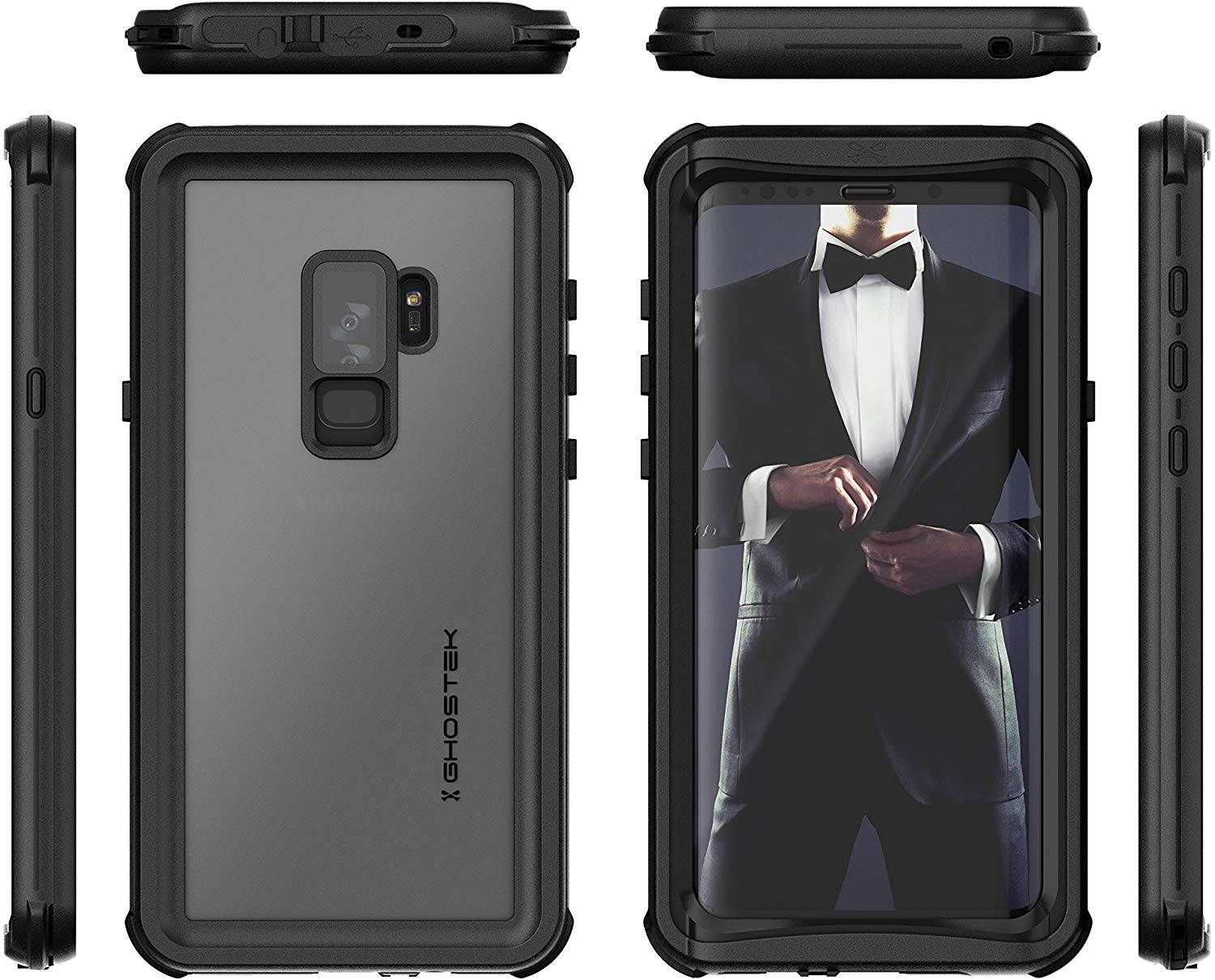 Ghostek Nautical Galaxy S9 Plus Waterproof Case with Screen Protector Slim Extreme Heavy Duty Protection Tough Shockproof Full Body Underwater Watertight Seal for 2018 Galaxy S9+ (6.2 Inch) - (Black)