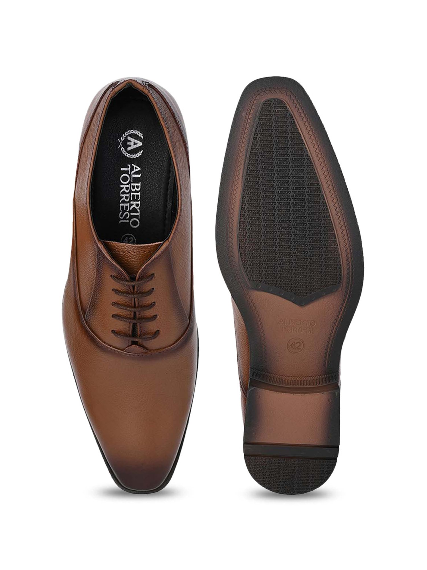 Alberto Torresi Men's Tan Oxford Shoes