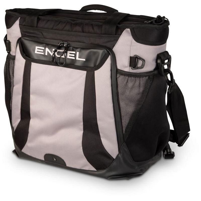 Engel ENGCB2-GRAY 23 Quart Lightweight High Performance Insulated Water Resistance Soft Sided Collapsible Backpack Cooler Bag with Handles, Light Grey