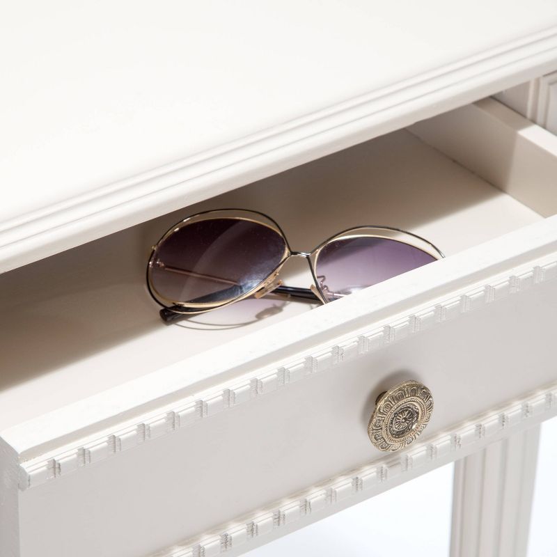 Rowan Side Table with Drawer Creamy White - Adore Decor