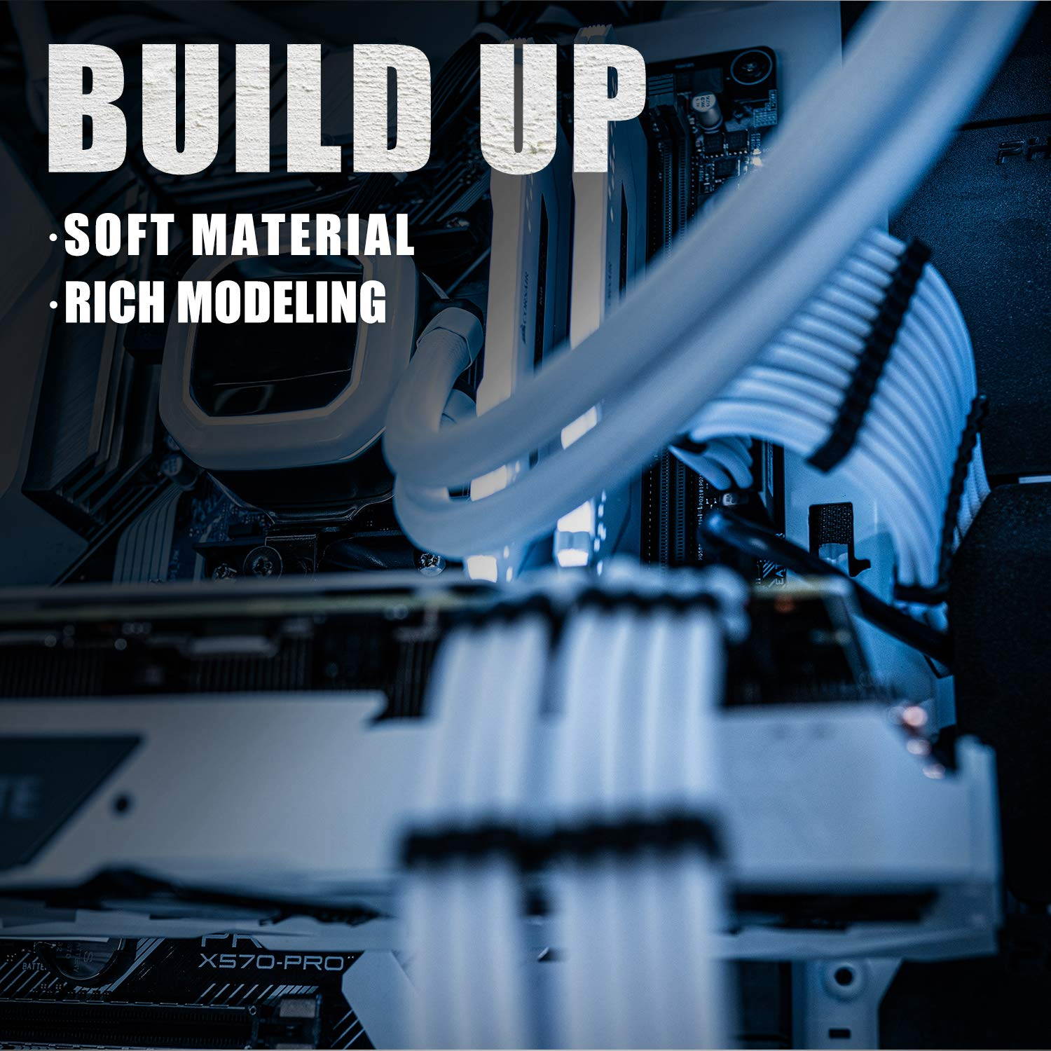 Asiahorse PSU PCIe 6 Pin to PCIe 8 Pin Power Adapter  Extension Cable Sleeved PC Power Supply Braided  Cable triple Pack(300MM - Black & White)