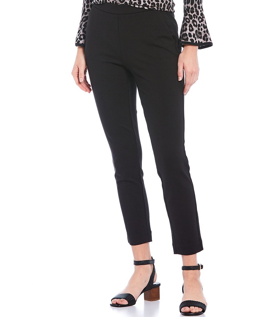 Eva Varro Solid Knit Jersey Banded Hem Pull-On Harem Pants