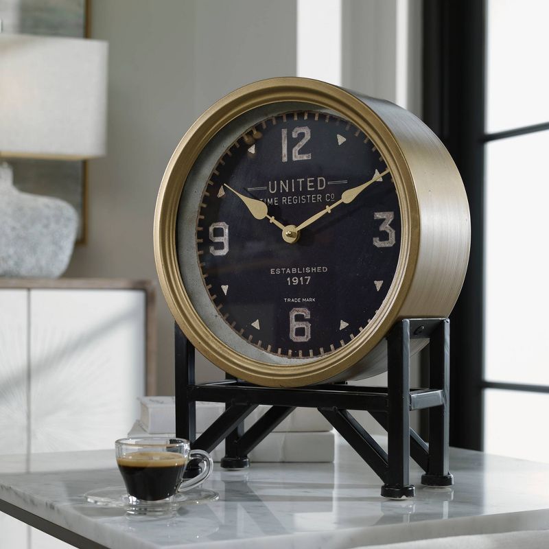 Shyam Table Clocks Black/Brass - Uttermost