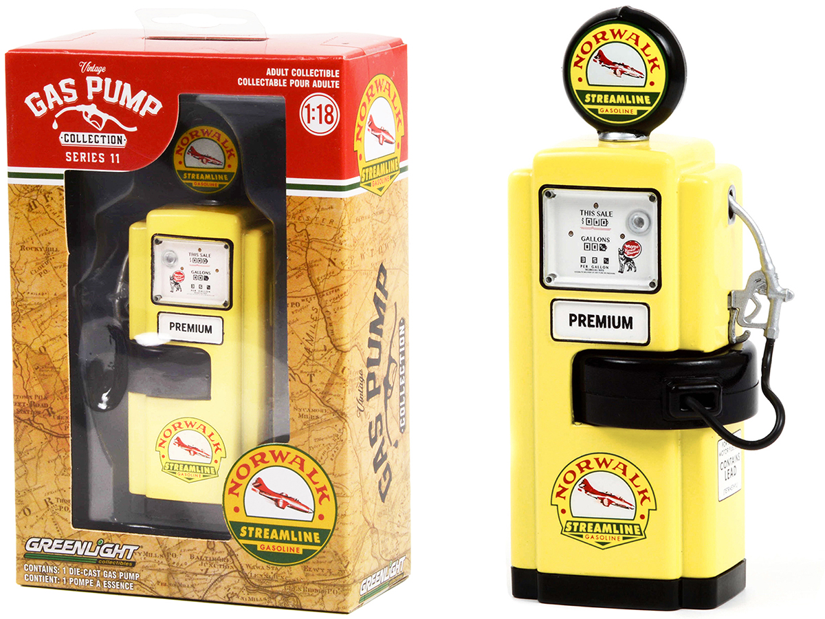"Studebaker" Vintage Cylinder Gas Pump 1/18 Diecast Replica by Road Signature