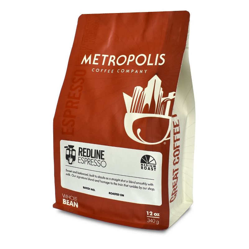 Metropolis Redline Espresso Medium Dark Roast Whole Bean Coffee - 12oz