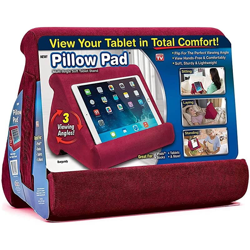 Pillow Pad MultiAngle Soft Tablet Stand Retail Packaging Burgundy