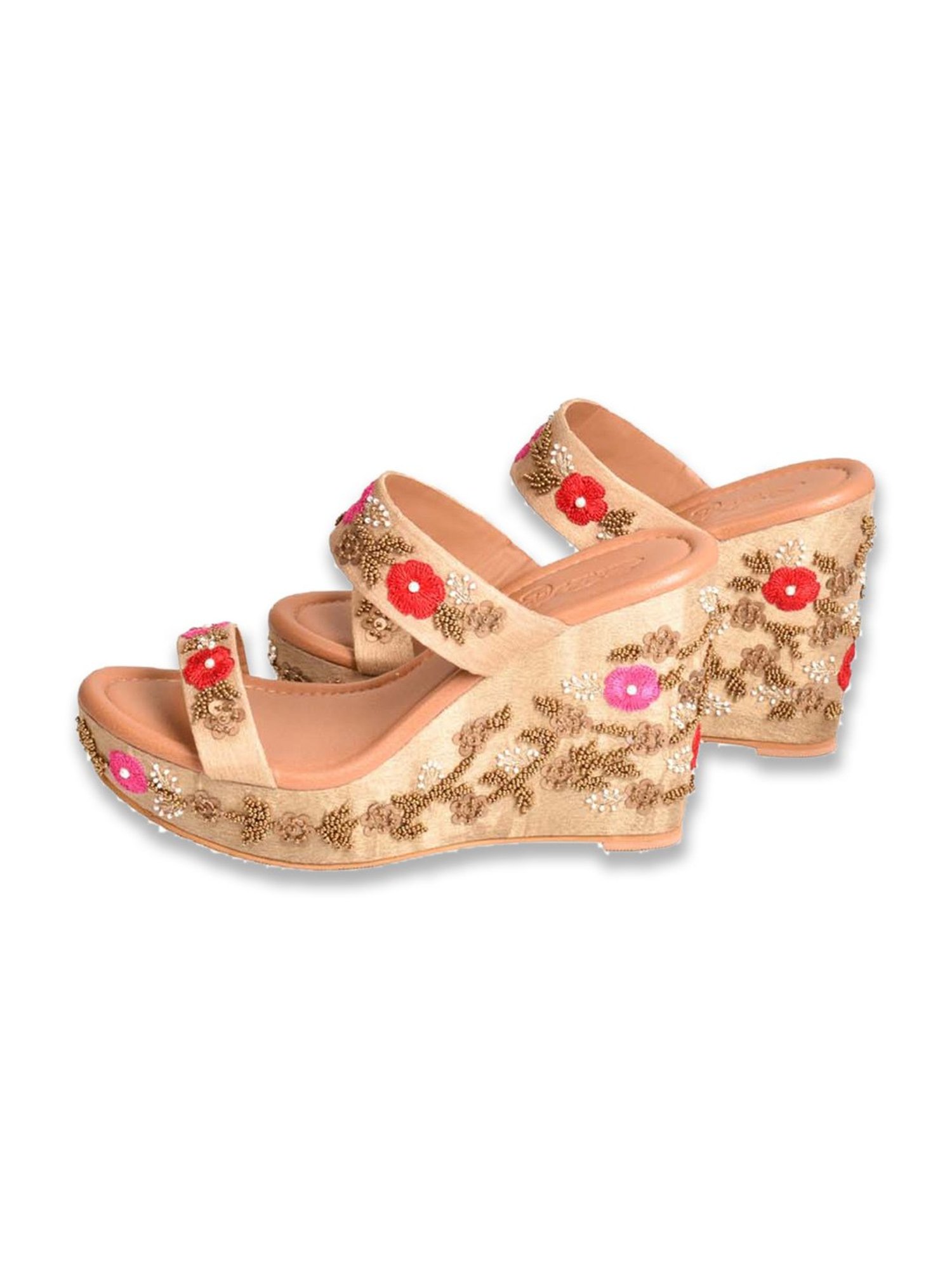 Sole House Women's Nude Ethnic Wedges