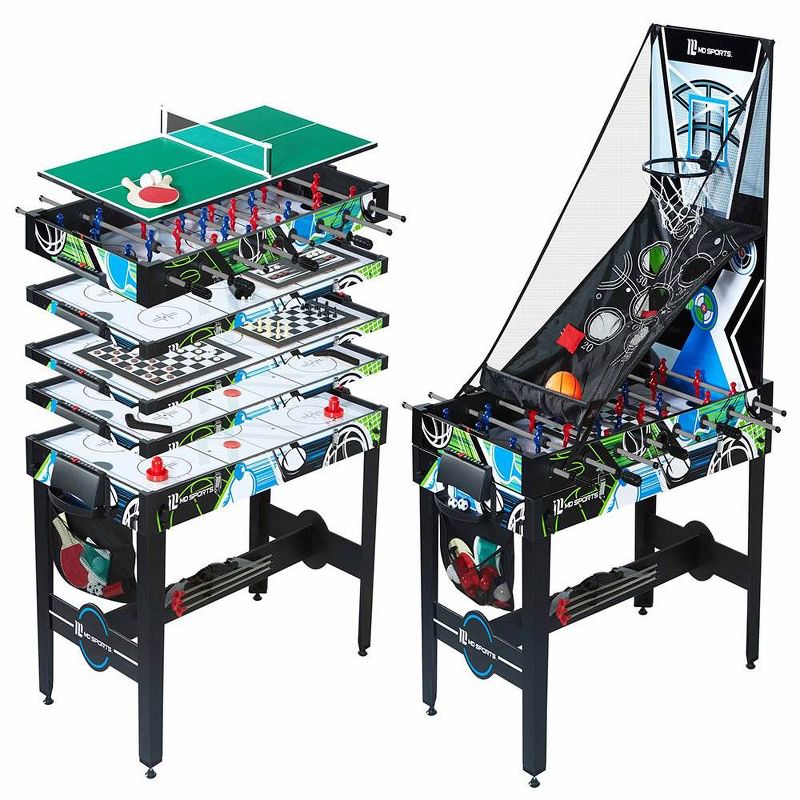 MD Sports 48 Inch 12 in 1 Combo Manual Scoring System Multi Game Room Table
